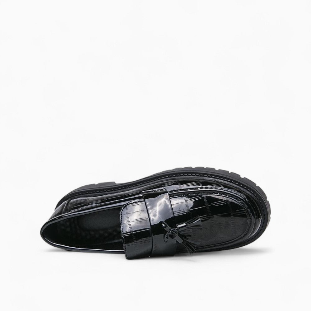 Men's Patent Leather Platform Loafers