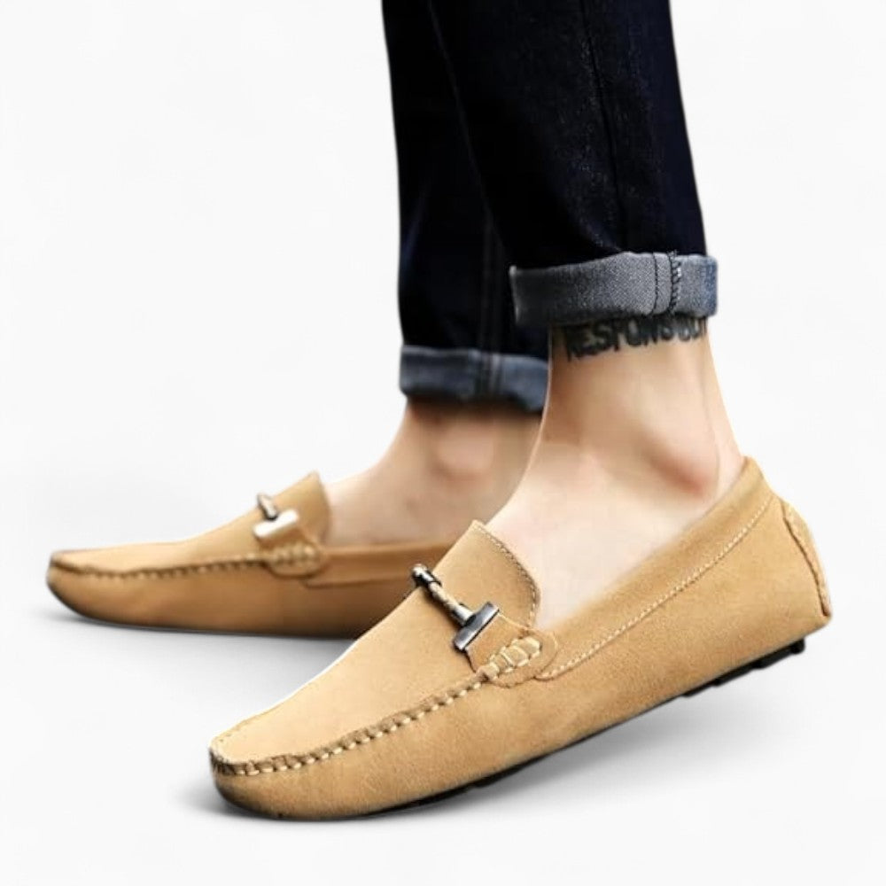 Men's Beige Suede Summer Loafers