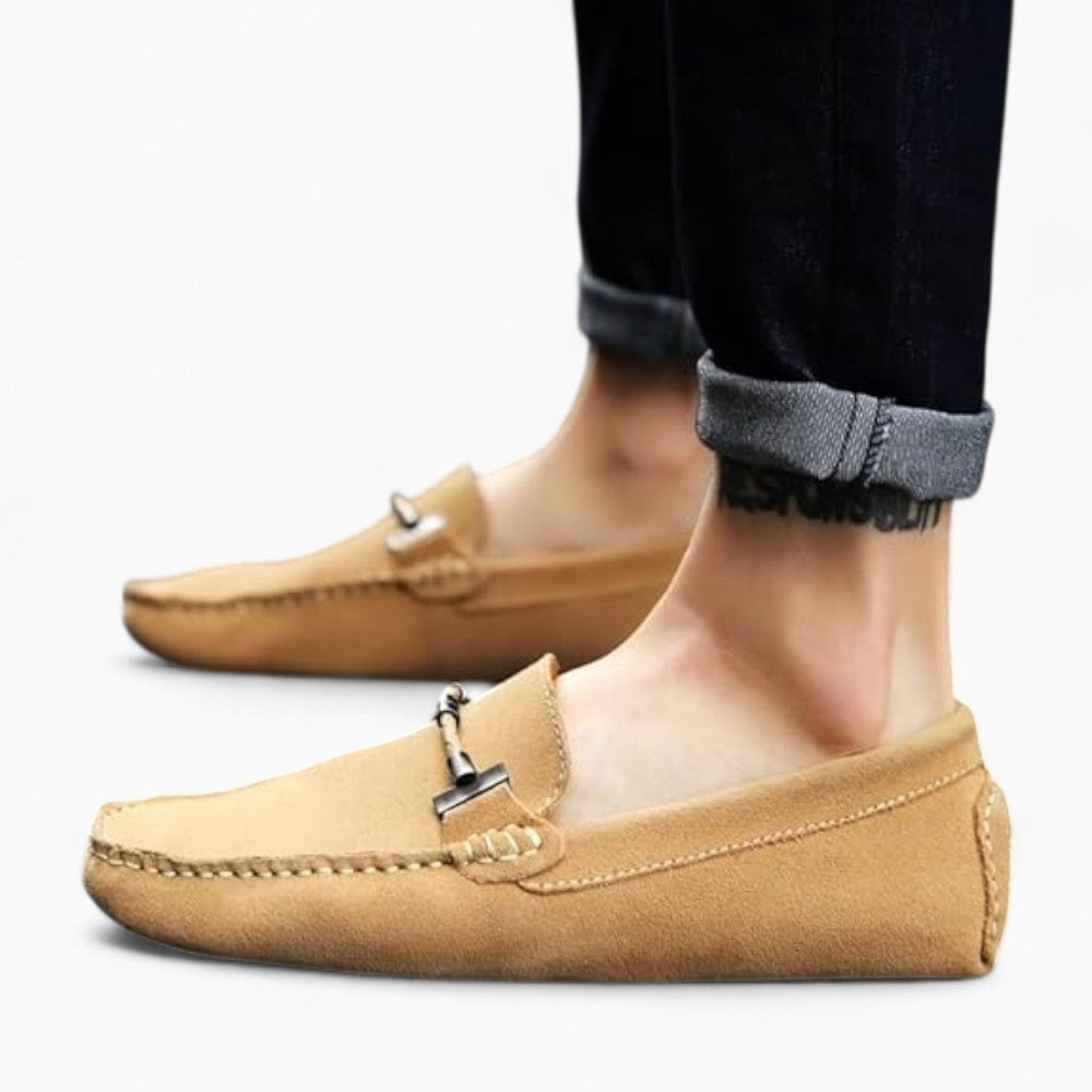 Men's Beige Suede Summer Loafers
