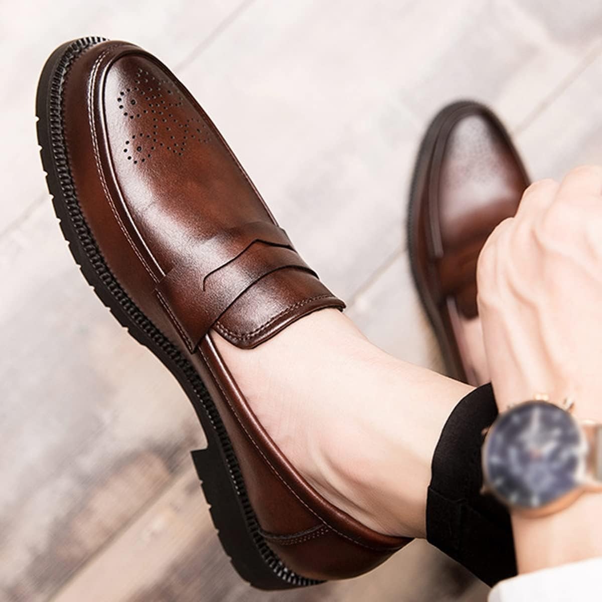 Men's Dress Loafers in Genuine Leather