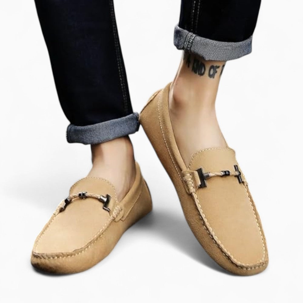 Men's Beige Suede Summer Loafers