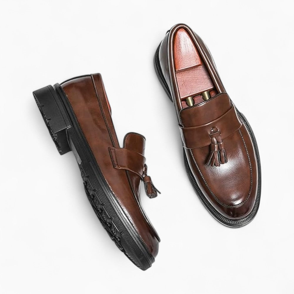 Men's Genuine Leather Tassel Dress Loafers