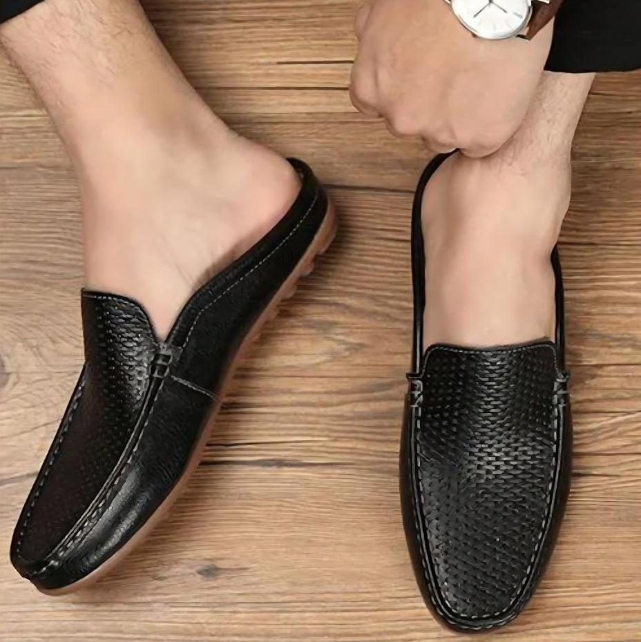Soft Synthetic Leather Loafer Mules