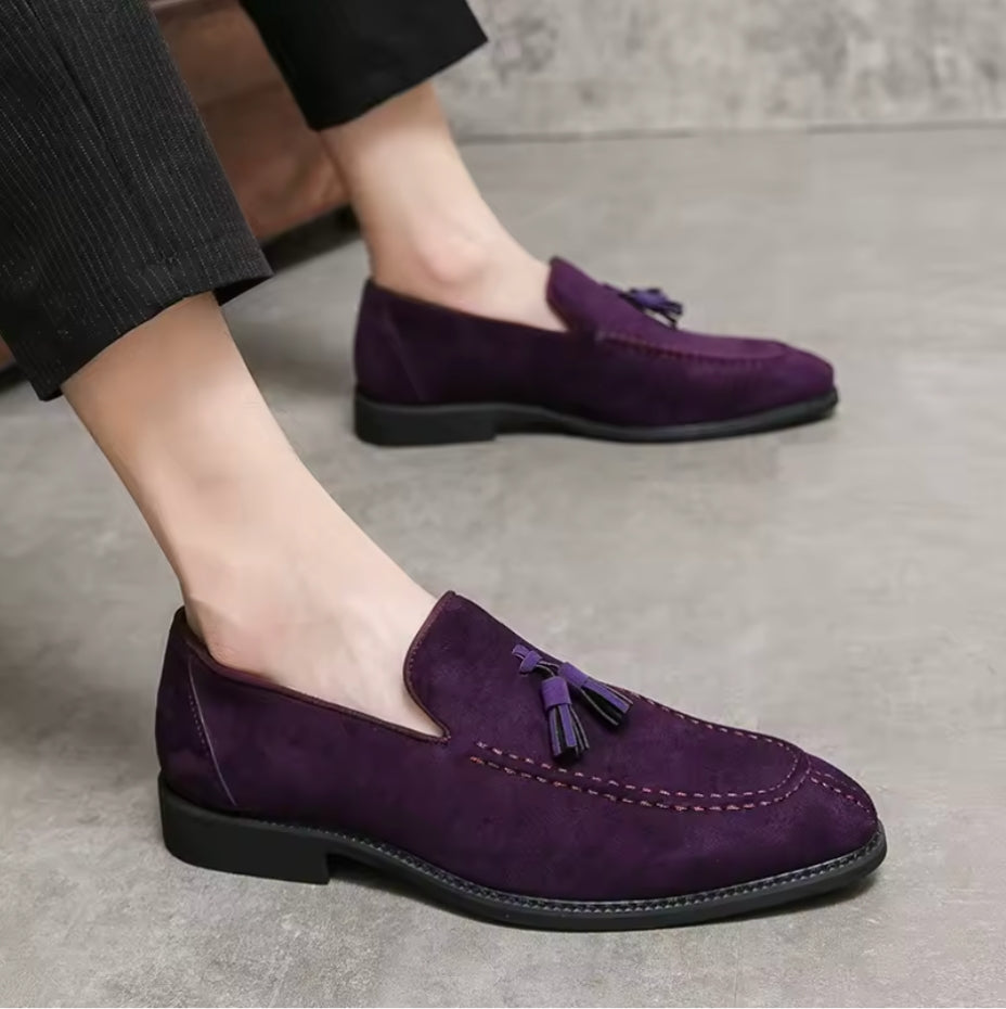 Men's Purple Suede Loafers