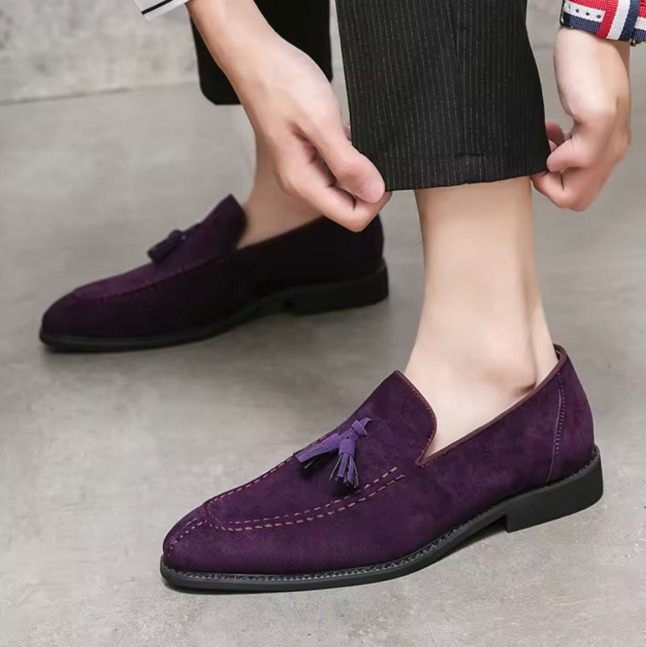 Men's Purple Suede Loafers