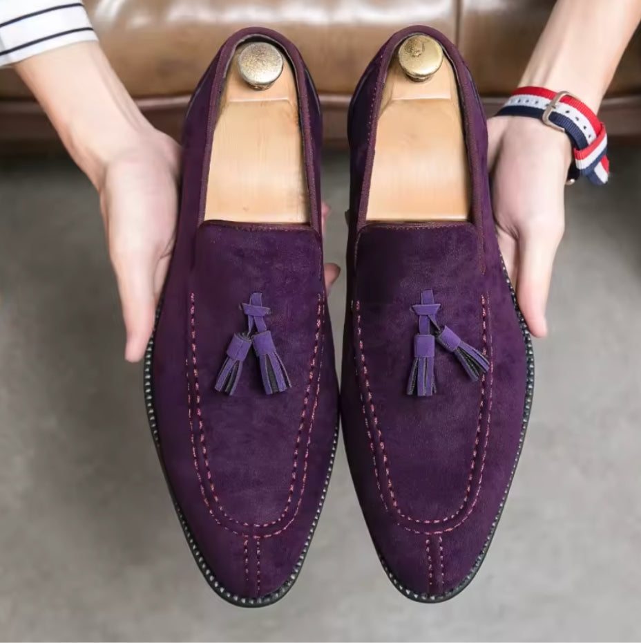 Men's Purple Suede Loafers