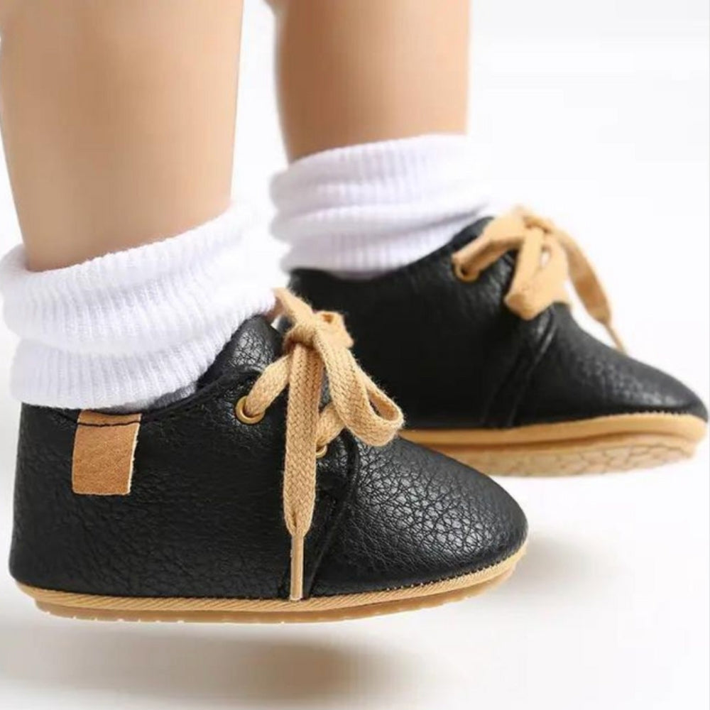 Plain Slip-On Synthetic Leather Loafers for Baby