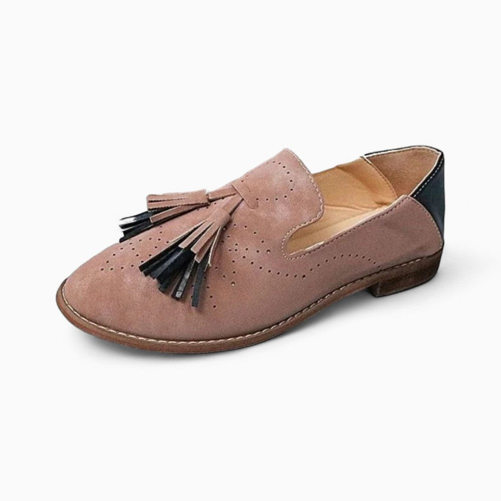 Pink and Blue Tassel Loafers for Women