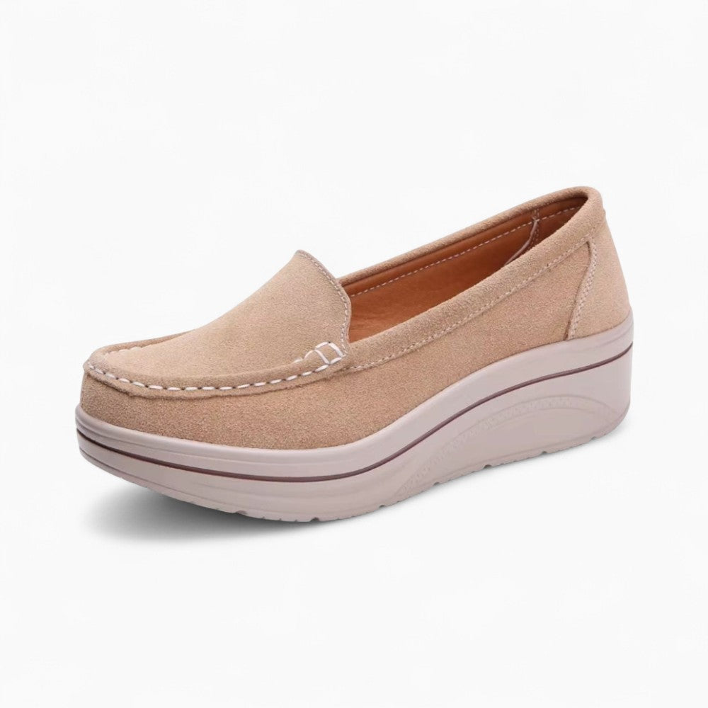 Women's Synthetic Suede Platform Loafers