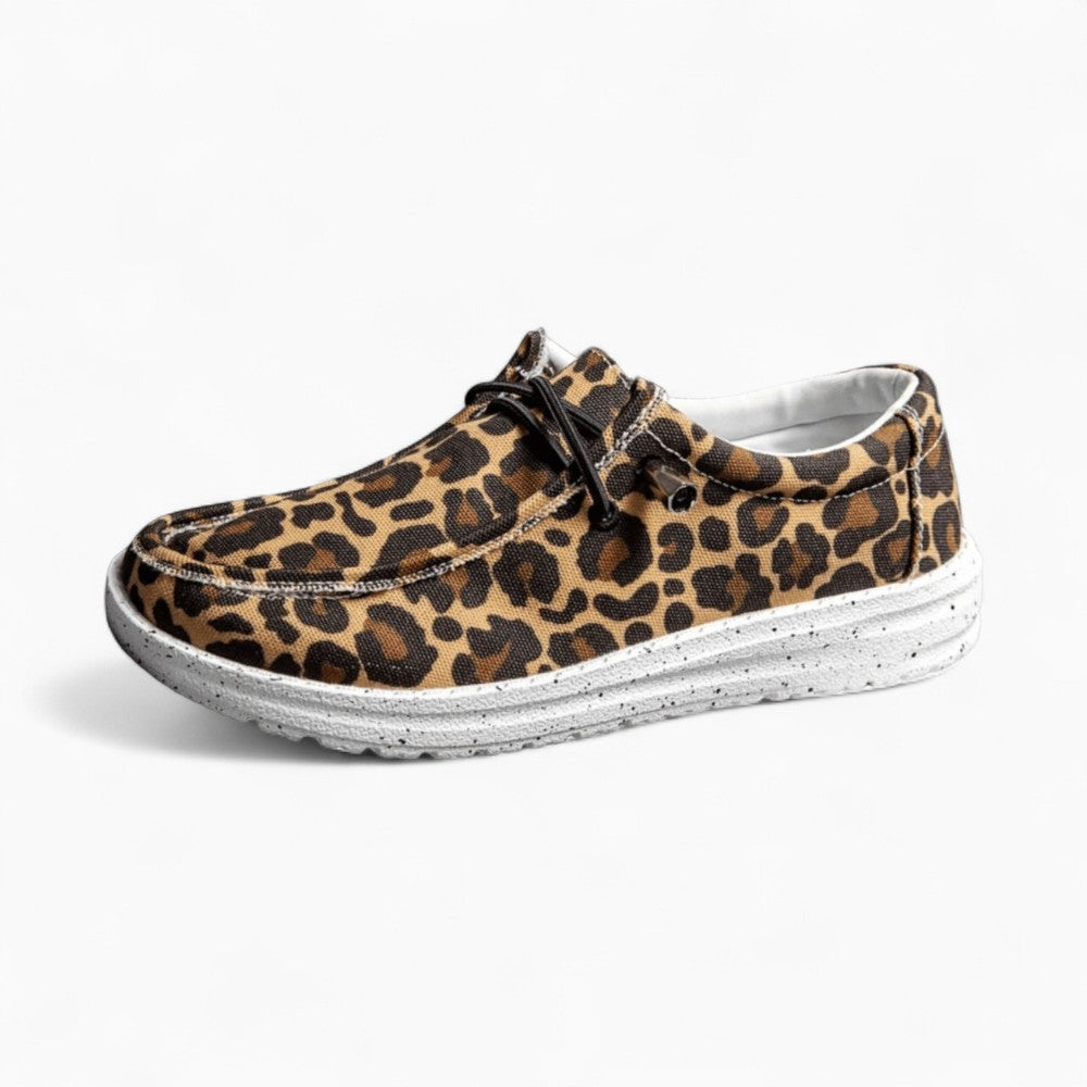 Women's Flat Loafers with Leopard Print