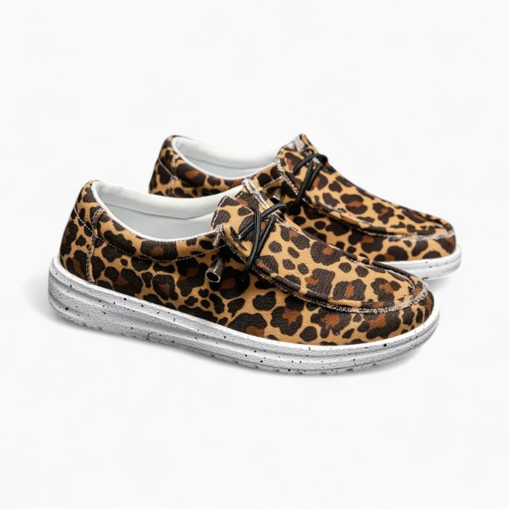 Women's Flat Loafers with Leopard Print