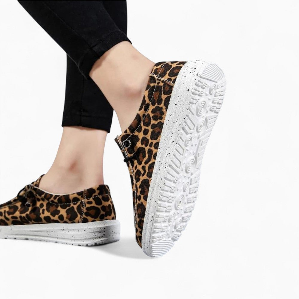 Women's Flat Loafers with Leopard Print