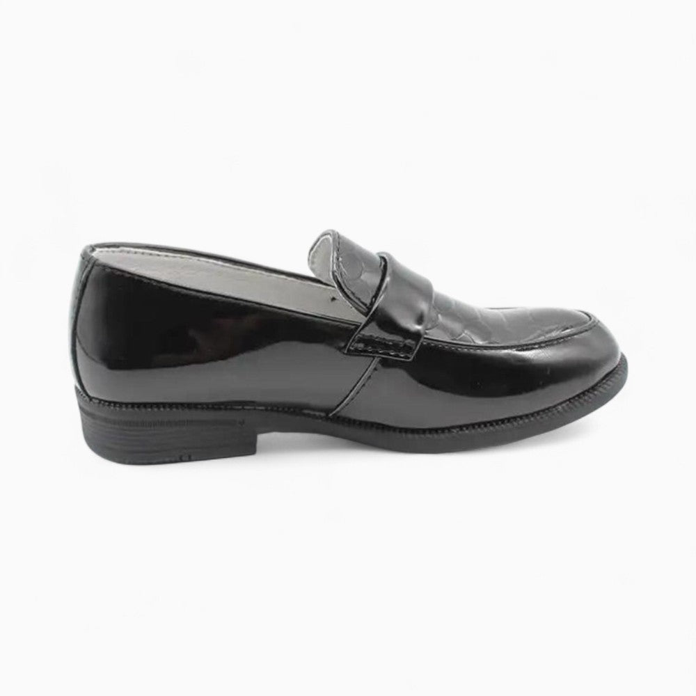 Versatile Patent Leather Loafers for Boys