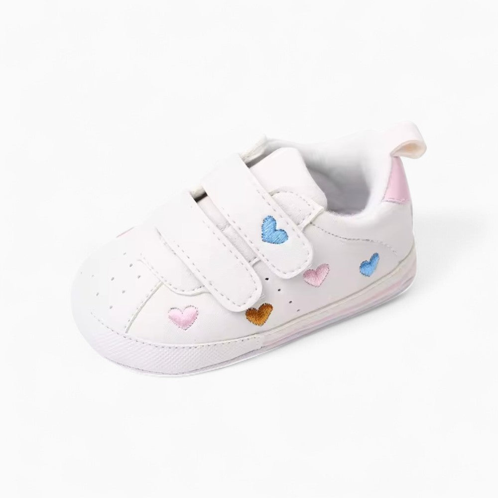 Baby Girl Loafers with Heart Pattern