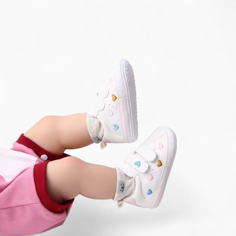 Baby Girl Loafers with Heart Pattern