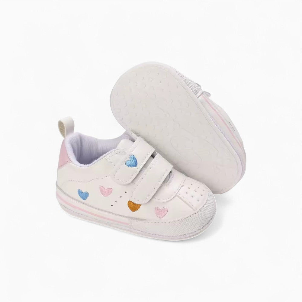 Baby Girl Loafers with Heart Pattern
