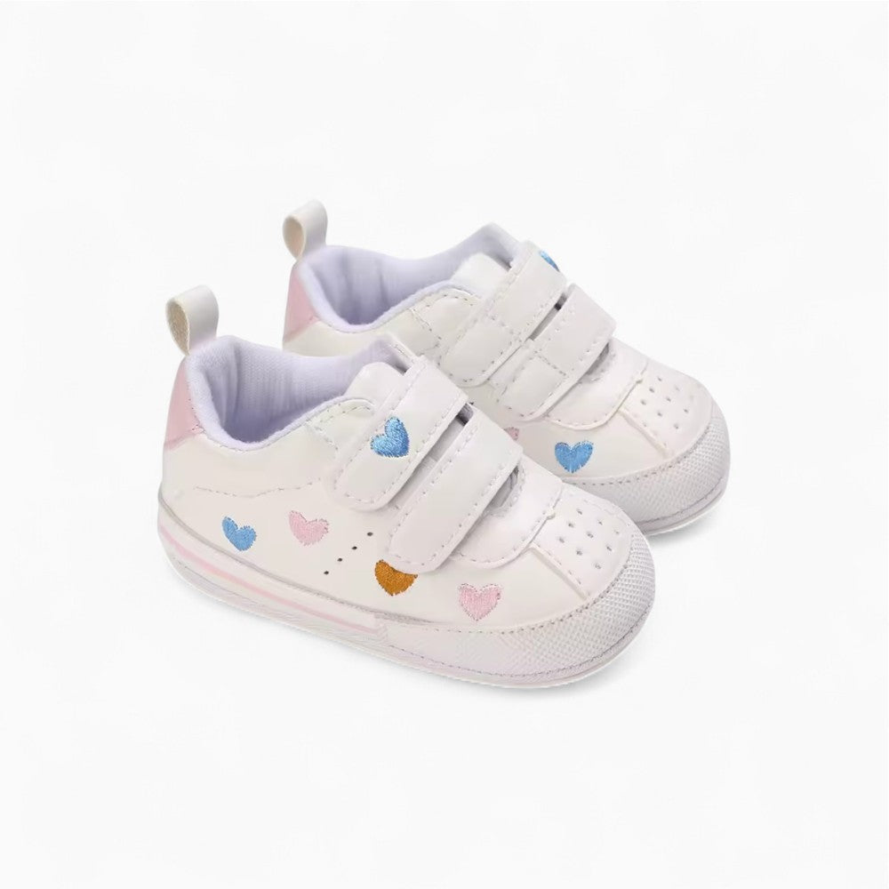 Baby Girl Loafers with Heart Pattern