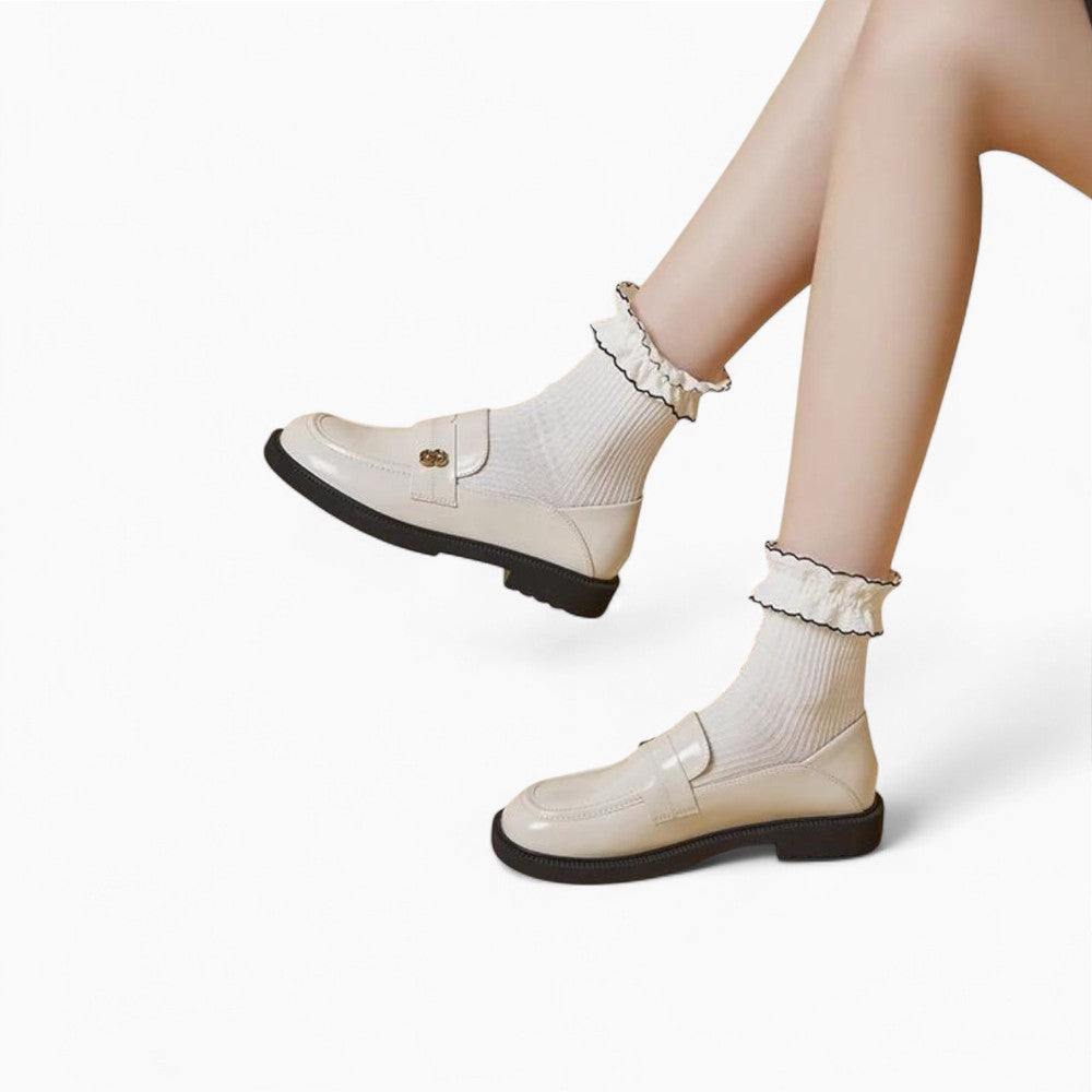 Women's Loafers with Subtle Floral Patterns