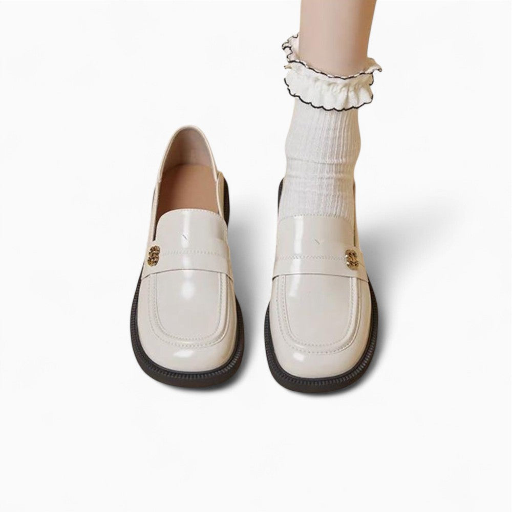 Women's Loafers with Subtle Floral Patterns