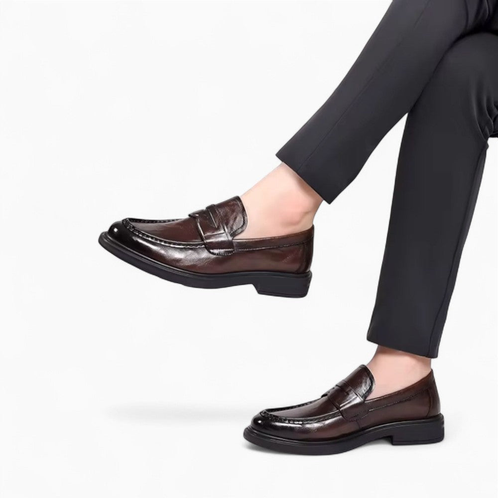 Men's Genuine Leather Brown Loafers