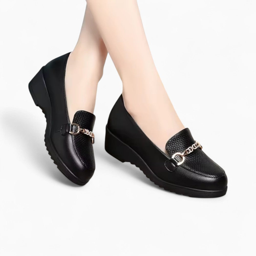 Women's Black Platform Orthopedic Loafers