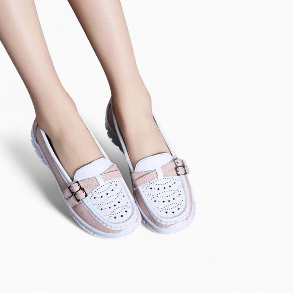 Women's Thick-Soled Leather Effect Orthopedic Loafers