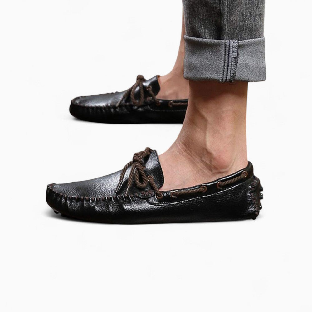 Men’s Classic Black Synthetic Leather Loafers