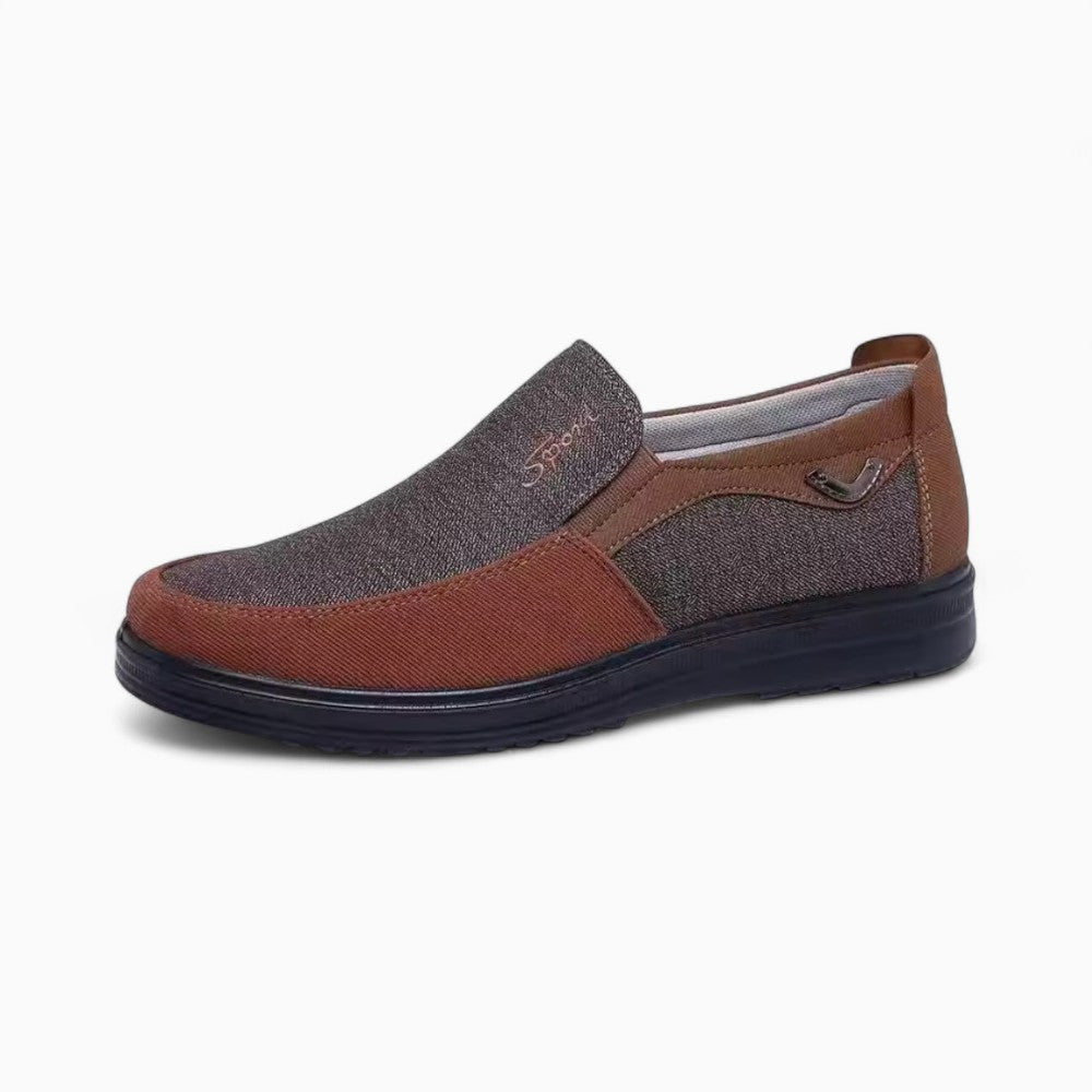 Lightweight Brown Fabric Loafers for Men