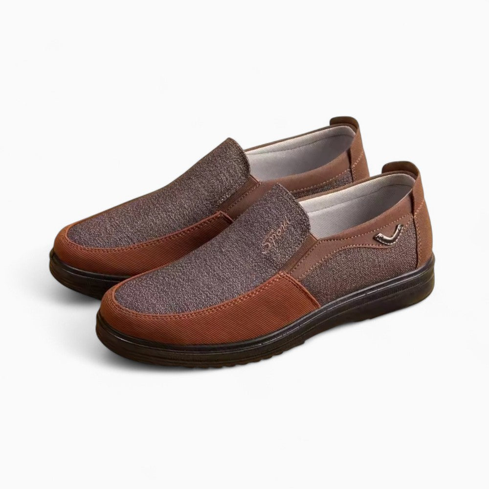 Lightweight Brown Fabric Loafers for Men