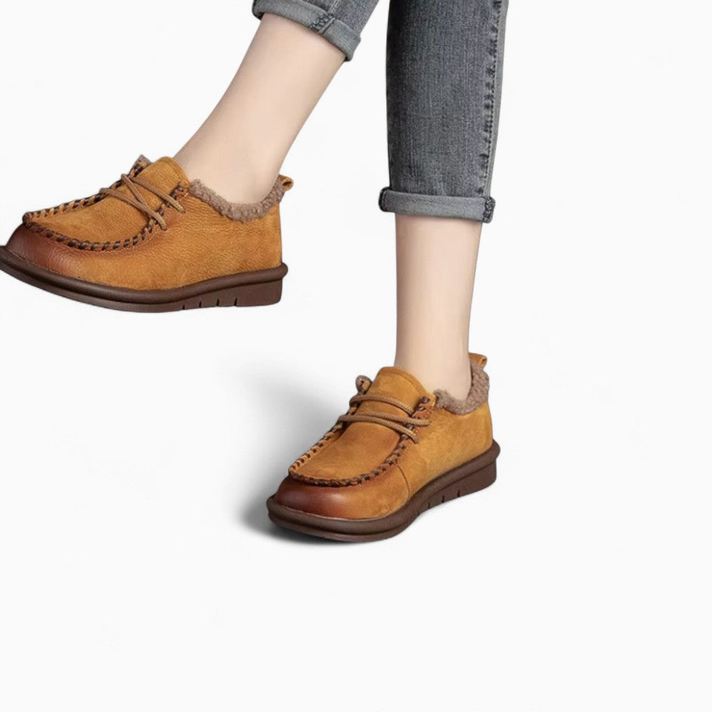 Faux Fur Loafers with Wedge Soles, Easy Slip-On for Women