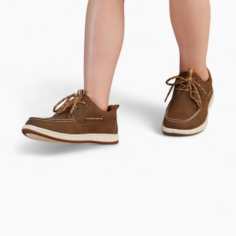 Dressy Lace-Up Loafers with Elastic for Boys