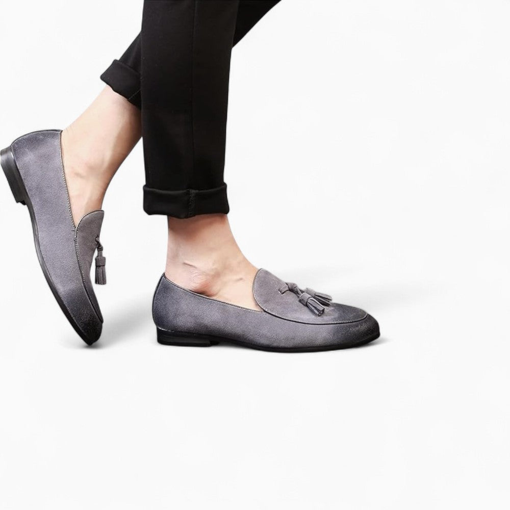Soft Genuine Suede Tassel Loafers for Men