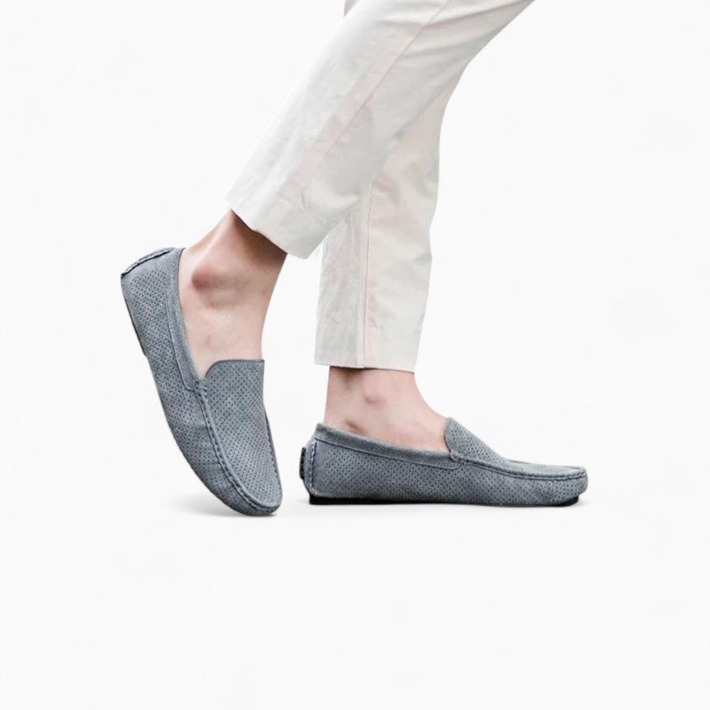 Casual Grey Suede Loafers for Men