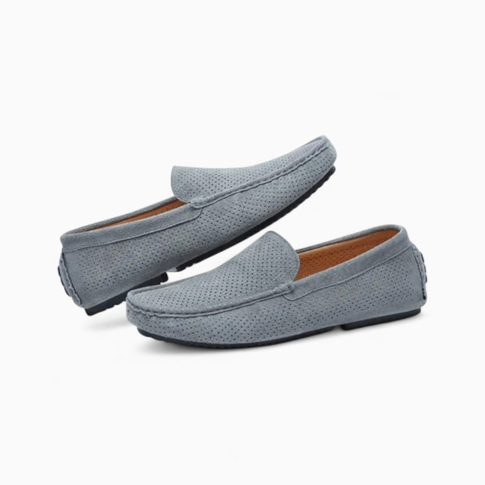 Casual Grey Suede Loafers for Men