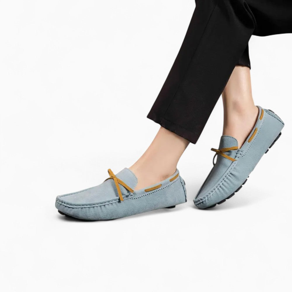 Suede Loafers with Bow for Men