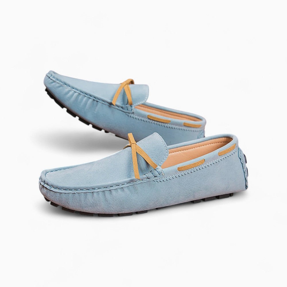 Suede Loafers with Bow for Men