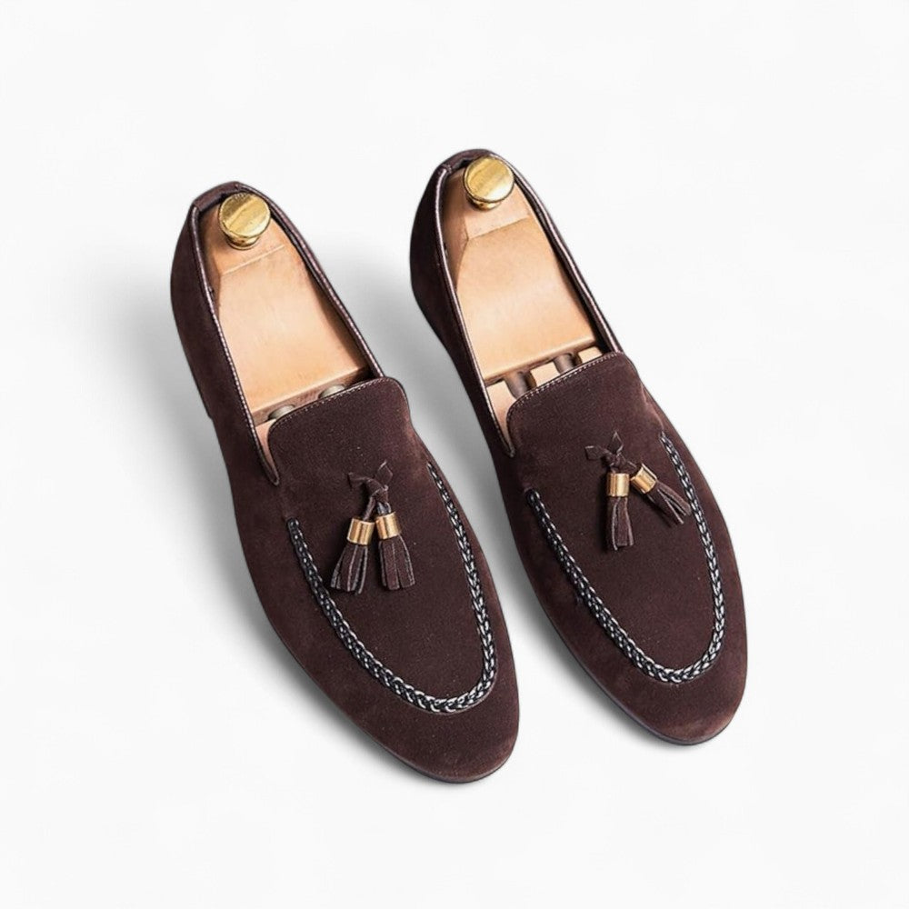 Suede Tassel Loafers for Men