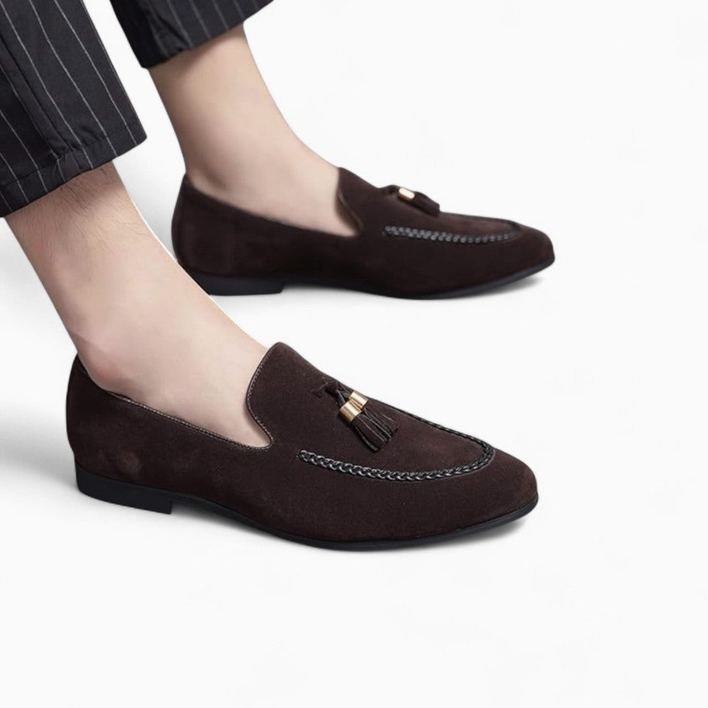 Suede Tassel Loafers for Men