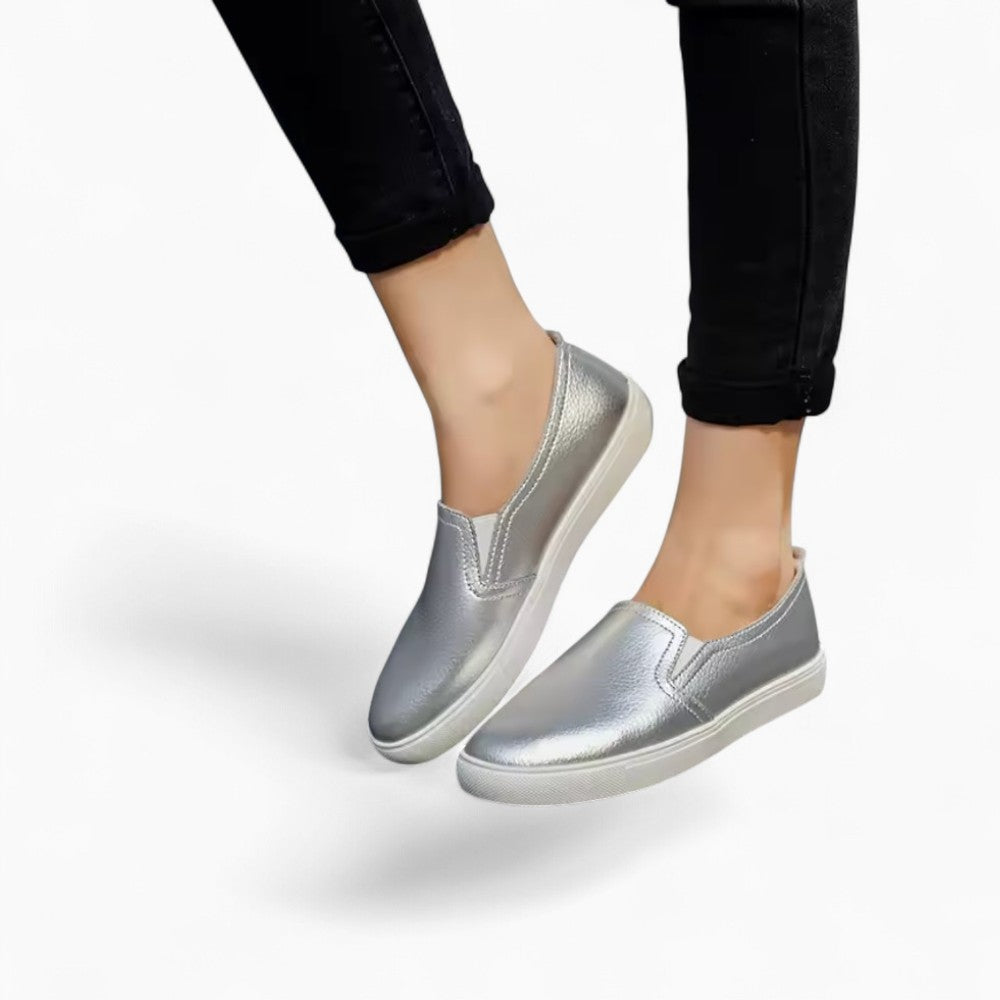 Smooth Leather Loafers with Thick Sole.