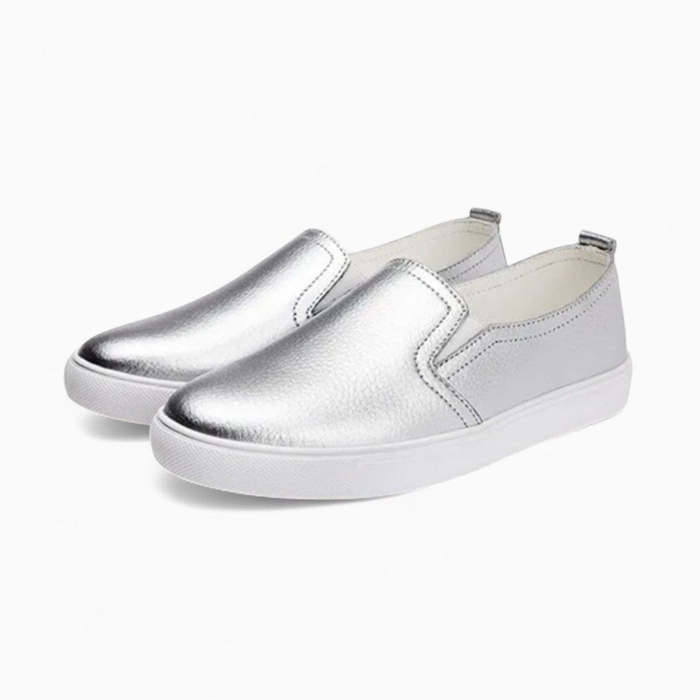 Smooth Leather Loafers with Thick Sole.