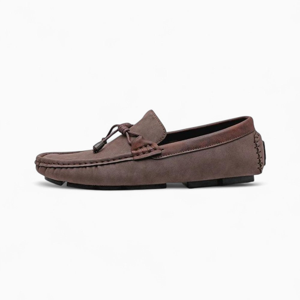 Breathable Leather Loafers with Tassels for Men