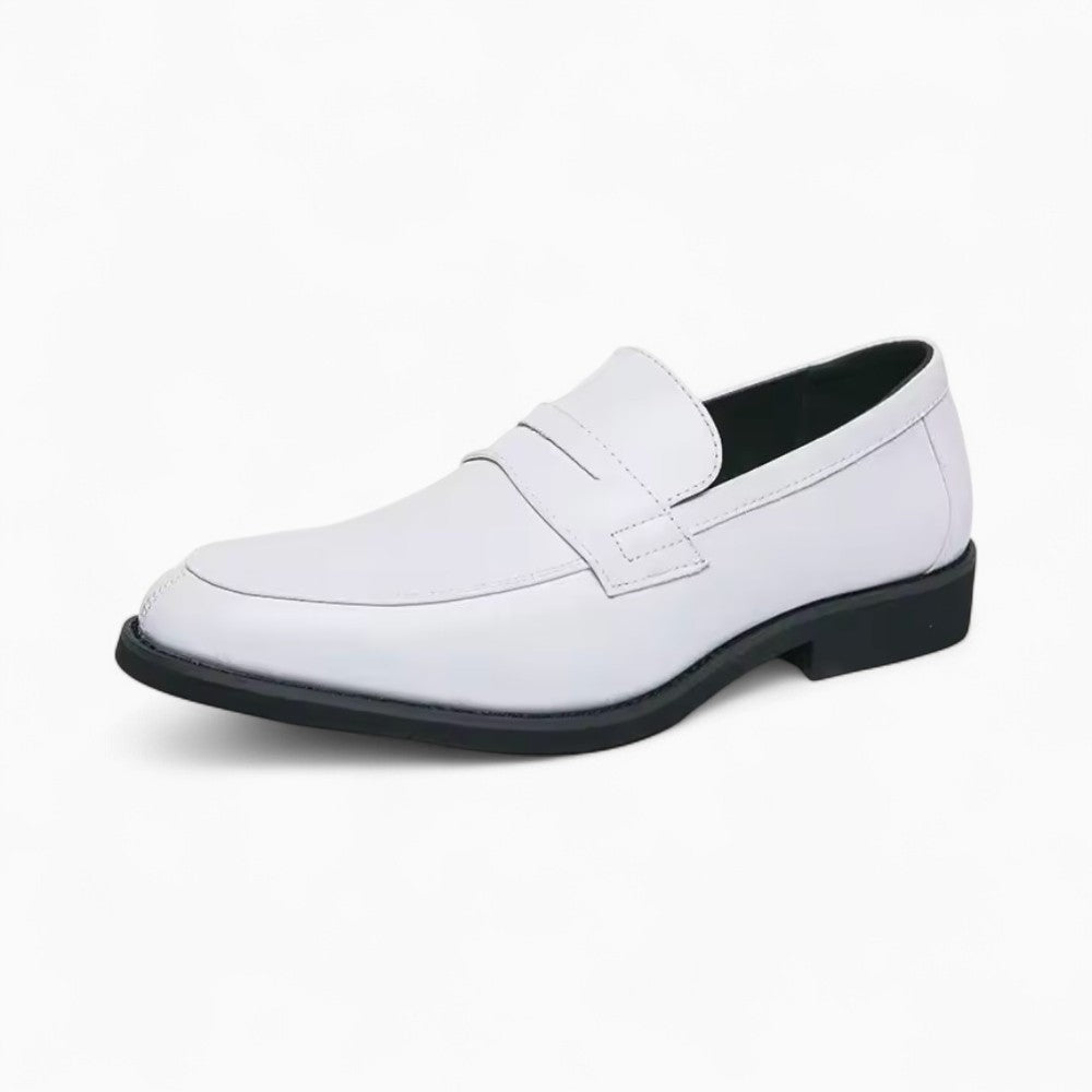 Men’s White Formal Style Synthetic Leather Loafers