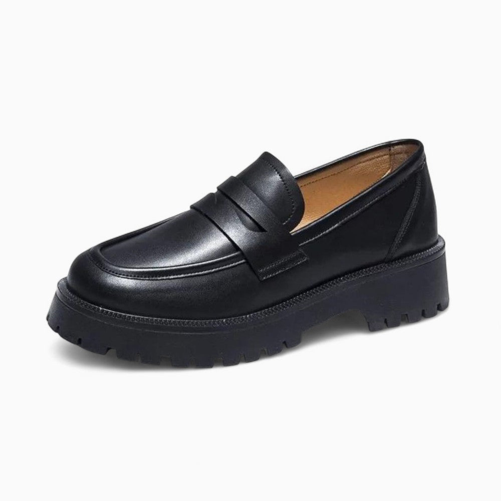 Women's Leather Platform Loafers