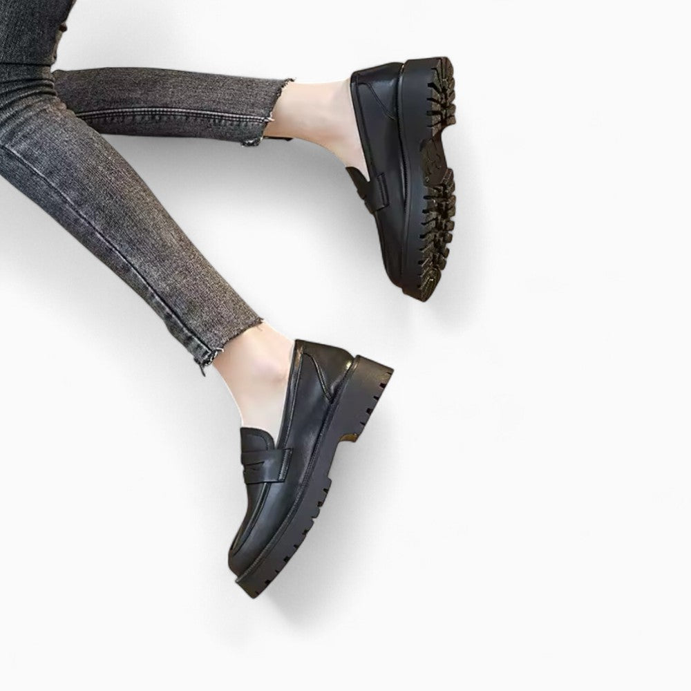 Women's Leather Platform Loafers