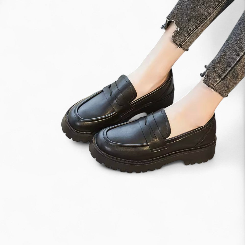 Women's Leather Platform Loafers