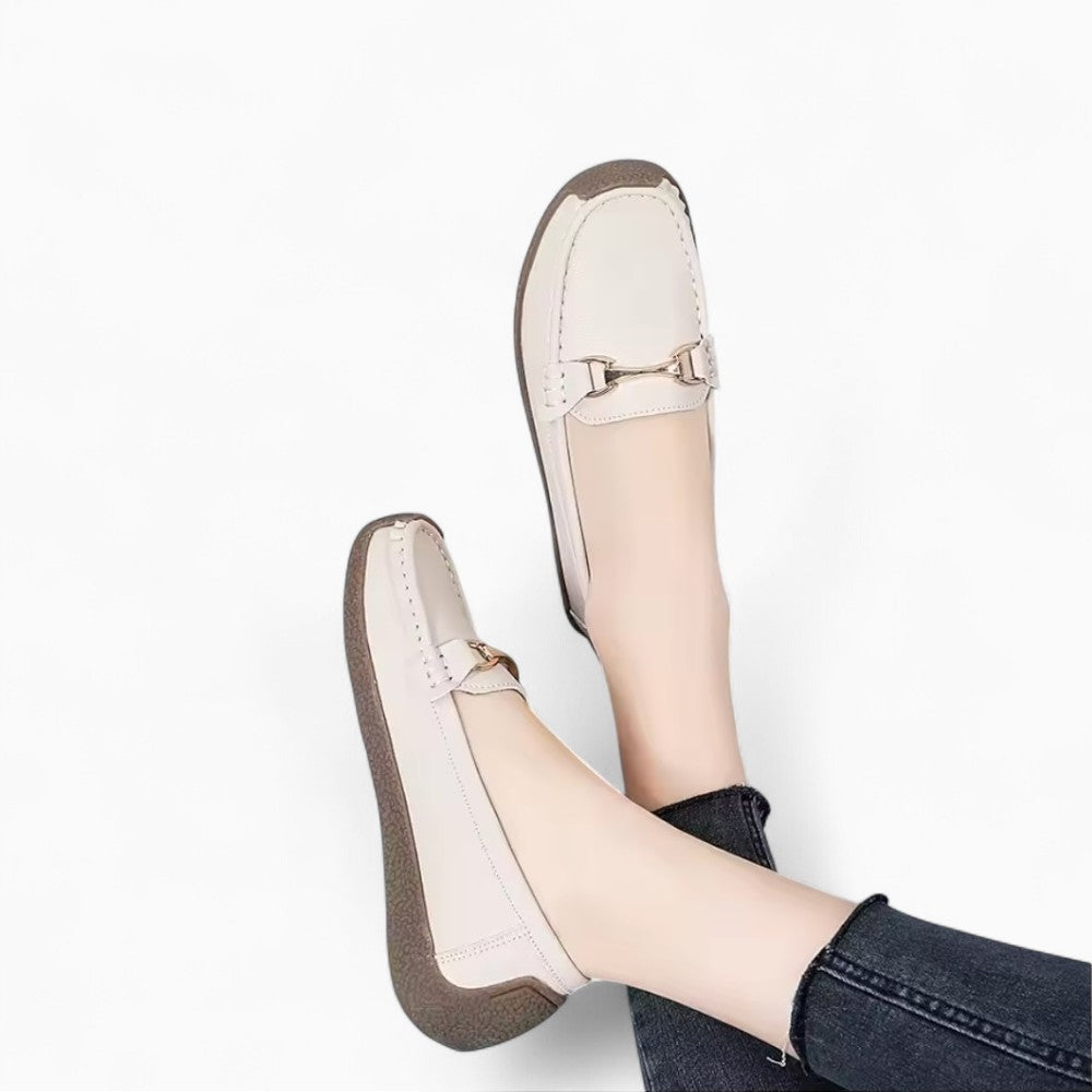 Women's Leather Loafers with Round Toe