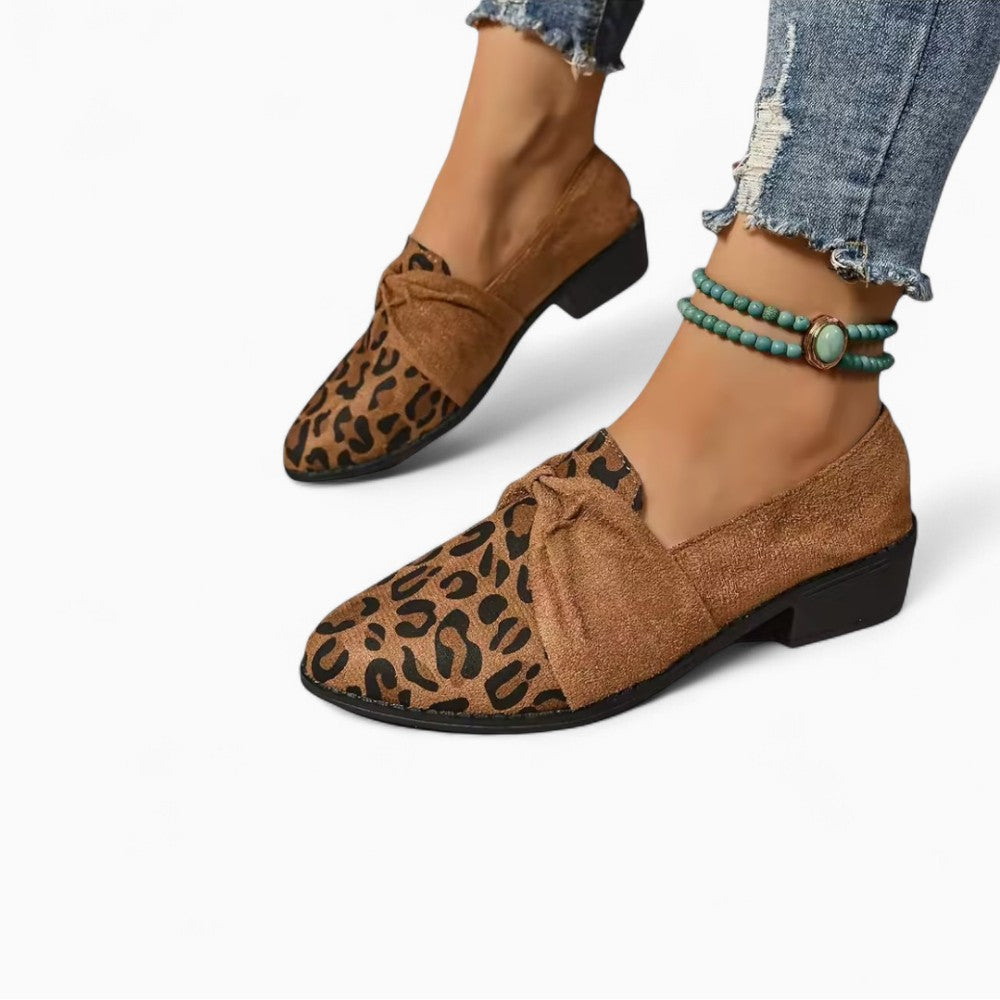 Women's Synthetic Leather Elegant Square Heel Loafers