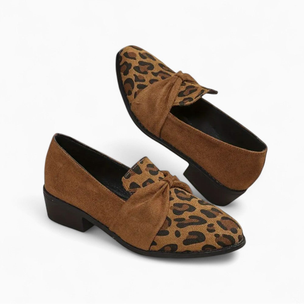 Women's Synthetic Leather Elegant Square Heel Loafers