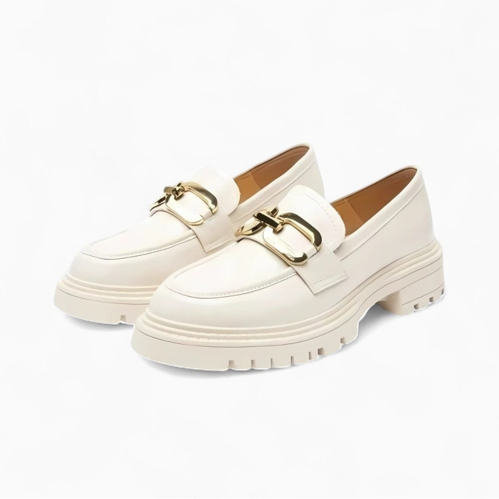 Patent Loafers with Thick Sole and Large Buckle