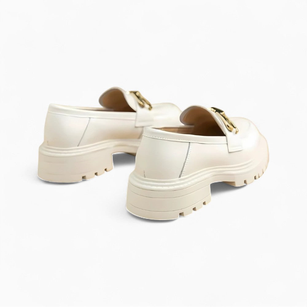 Patent Loafers with Thick Sole and Large Buckle